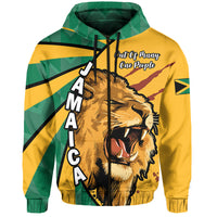 Jamaica Athletics Hoodie Jamaican Flag Mix Lion Sporty Style - Wonder Print Shop
