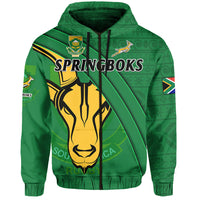 Custom South Africa Rugby Hoodie Bokke Springbok With African Pattern Stronger Together - Wonder Print Shop