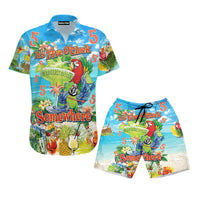 Parrot It's 5 O'clock Somewhere Hawaiian Shirt and Shorts - Wonder Print Shop