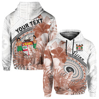 Custom Fiji Tapa Hoodie White Fijian Masi Be Loved Hibiscus LT13 - Wonder Print Shop