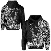 Custom Hawaii Polynesian Hoodie White Ukulele LT13 - Wonder Print Shop