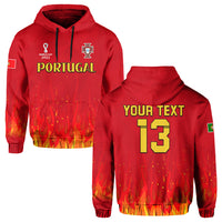 Custom Portugal Football Hoodie Champions Soccer World Cup My Heartbeat Fire LT13 - Wonder Print Shop