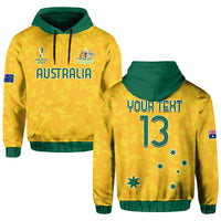 Custom Australia Soccer Hoodie World Cup Football 2022 Socceroos with Kangaroos LT13 - Wonder Print Shop