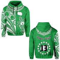 Custom Rarotonga Cook Islands Hoodie Turtle and Map Style Green LT13 - Wonder Print Shop