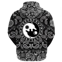 Viking Hoodie Hati and Skoll Sun and Moon with Bandana Paisley Style RLT12 - Wonder Print Shop