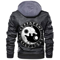 Viking Hati and Skoll Sun and Moon Leather Jacket RLT12 - Wonder Print Shop