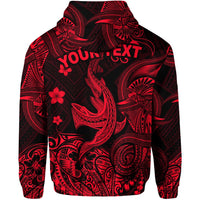 Custom Hawaii Shark Angry Polynesian Hoodie Unique Style Red LT8 - Wonder Print Shop