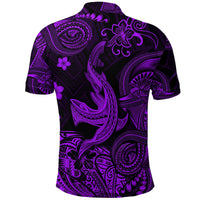 Hawaii Angry Shark Polynesian Polo Shirt Unique Style Purple LT8 - Wonder Print Shop