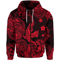Custom Hawaii Shark Angry Polynesian Zip Hoodie Unique Style Red LT8 - Wonder Print Shop