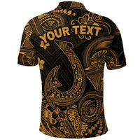 Custom Hawaii Fish Hook Polynesian Polo Shirt Unique Style Gold LT8 - Wonder Print Shop