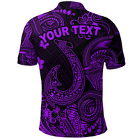 Custom Hawaii Fish Hook Polynesian Polo Shirt Unique Style Purple LT8 - Wonder Print Shop
