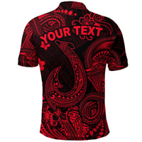 Custom Hawaii Fish Hook Polynesian Polo Shirt Unique Style Red LT8 - Wonder Print Shop
