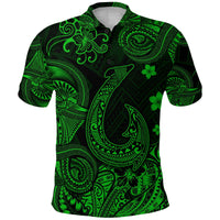 Custom Hawaii Fish Hook Polynesian Polo Shirt Unique Style Green LT8 - Wonder Print Shop