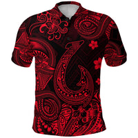 Custom Hawaii Fish Hook Polynesian Polo Shirt Unique Style Red LT8 - Wonder Print Shop