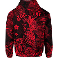 Custom Hawaii Pineapple Polynesian Zip Hoodie Unique Style Red LT8 - Wonder Print Shop