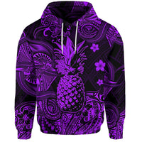 Custom Hawaii Pineapple Polynesian Hoodie Unique Style Purple LT8 - Wonder Print Shop