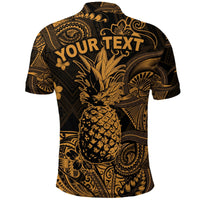 Custom Hawaii Pineapple Polynesian Polo Shirt Unique Style Gold LT8 - Wonder Print Shop