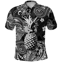 Custom Hawaii Pineapple Polynesian Polo Shirt Unique Style Black LT8 - Wonder Print Shop