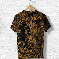 Custom Hawaii Pineapple Polynesian T Shirt Unique Style Gold LT8 - Wonder Print Shop