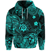 Hawaii Shaka Polynesian Hoodie Unique Style Turquoise LT8 - Wonder Print Shop
