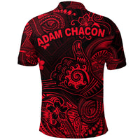 Adam Chacon Hawaii Shaka Polynesian Polo Shirt Unique Style Red LT8 - Wonder Print Shop