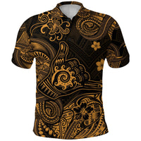 Custom Hawaii Shaka Polynesian Polo Shirt Unique Style Gold LT8 - Wonder Print Shop