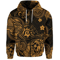 Hawaii Shaka Polynesian Zip Hoodie Unique Style Gold LT8 - Wonder Print Shop