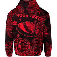 Custom Hawaii State Fish Humuhumu Nukunuku Apuaa Polynesian Zip Hoodie Unique Style Red LT8 - Wonder Print Shop