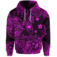 Custom Hawaii Surfing Polynesian Hoodie Unique Style Pink LT8 - Wonder Print Shop