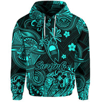 Custom Hawaii Surfing Polynesian Hoodie Unique Style Turquoise LT8 - Wonder Print Shop