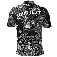 Custom Surfing Hawaii Golf Shirts Polynesian Polo Shirt Unique Style Black LT8 - Wonder Print Shop