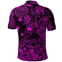 Surfing Hawaii Golf Shirts Polynesian Polo Shirt Unique Style Pink LT8 - Wonder Print Shop