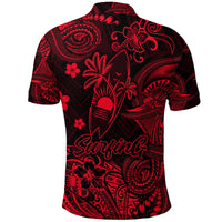 Surfing Hawaii Golf Shirts Polynesian Polo Shirt Unique Style Red LT8 - Wonder Print Shop