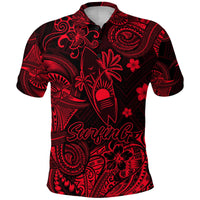 Surfing Hawaii Golf Shirts Polynesian Polo Shirt Unique Style Red LT8 - Wonder Print Shop
