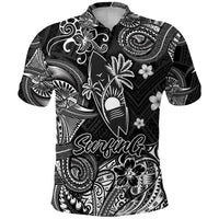 Custom Surfing Hawaii Golf Shirts Polynesian Polo Shirt Unique Style Black LT8 - Wonder Print Shop
