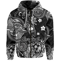 Custom Hawaii Surfing Polynesian Zip Hoodie Unique Style Black LT8 - Wonder Print Shop