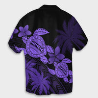 Hawaii Turtle Plumeria Coconut Tree Polynesian Hawaiian Shirt - Purple - Wonder Print Shop
