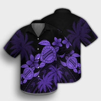 Hawaii Turtle Plumeria Coconut Tree Polynesian Hawaiian Shirt - Purple - Wonder Print Shop