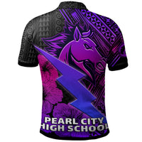 Custom Hawaii Polo Shirt Pearl City High School Horse and Thunder Hibiscus Polynesian LT10 - Wonder Print Shop