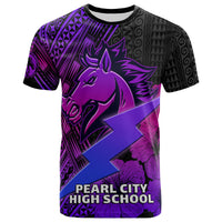 Custom Hawaii T Shirt Pearl City High School Horse and Thunder Hibiscus Polynesian LT10 - Wonder Print Shop