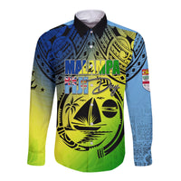 Malampa Fiji Day Long Sleeves Button Shirt Flags Mix Style - Wonder Print Shop