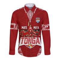 Personalised Tonga Rugby Long Sleeves Button Shirt Mate Ma'a Tonga Warriors - Wonder Print Shop