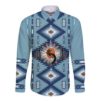 Native American Long Sleeves Button Shirt Kokopelli Mix Navajo Pattern - Wonder Print Shop