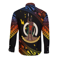 Vanuatu Proud To Be A Ni-Van - Polynesian Pattern Long Sleeves Button Shirt - Tafea Province - Wonder Print Shop