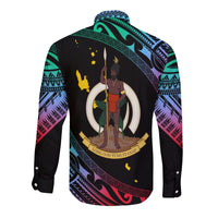 Vanuatu Proud To Be A Ni-Van - Polynesian Pattern Long Sleeves Button Shirt - Shefa Province - Wonder Print Shop