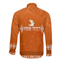 (Custom Personalize) Tonga Kolisi Tailulu Ha'apai Hawaii Long Sleeve Button Shirt White Dove - Wonder Print Shop