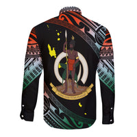 Vanuatu Proud To Be A Ni-Van - Polynesian Pattern Long Sleeves Button Shirt - Penama Province - Wonder Print Shop