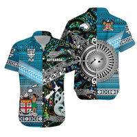 New Zealand and Fiji Matching Hawaiian Shirt And Dress Together Paua Shell LT8 - Wonder Print Shop