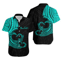 Personalised Polynesian Valentine Matching Hawaiian Shirt And Dress Heart Tattoo Green Style LT6 - Wonder Print Shop