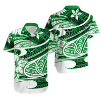 Polynesian Tribal Matching Hawaiian Shirt And Dress Green LT6 - Wonder Print Shop